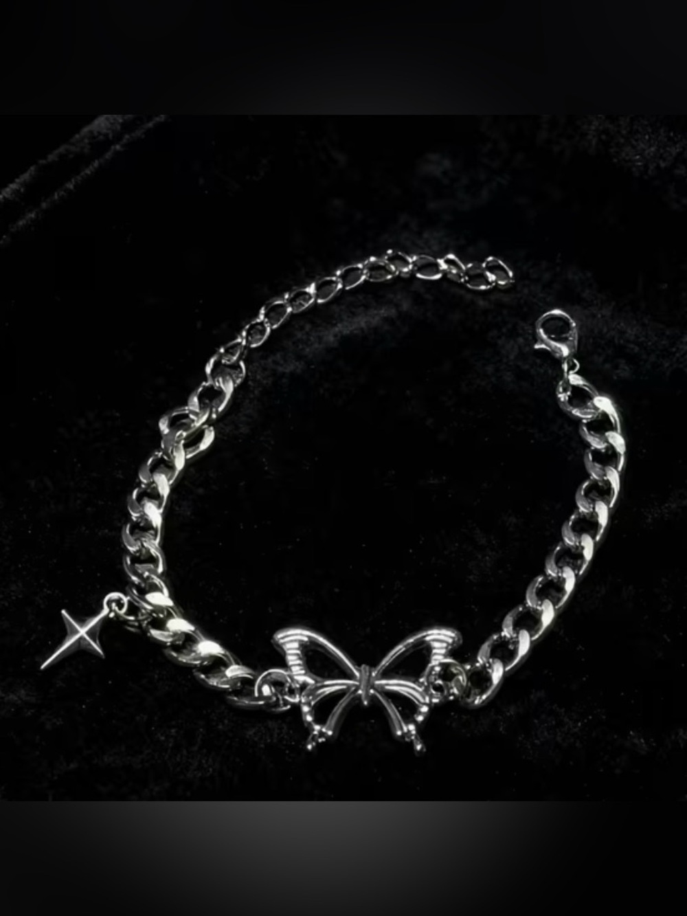 Butterfly Steering Wheel Charm Silver Cross Car Accessory